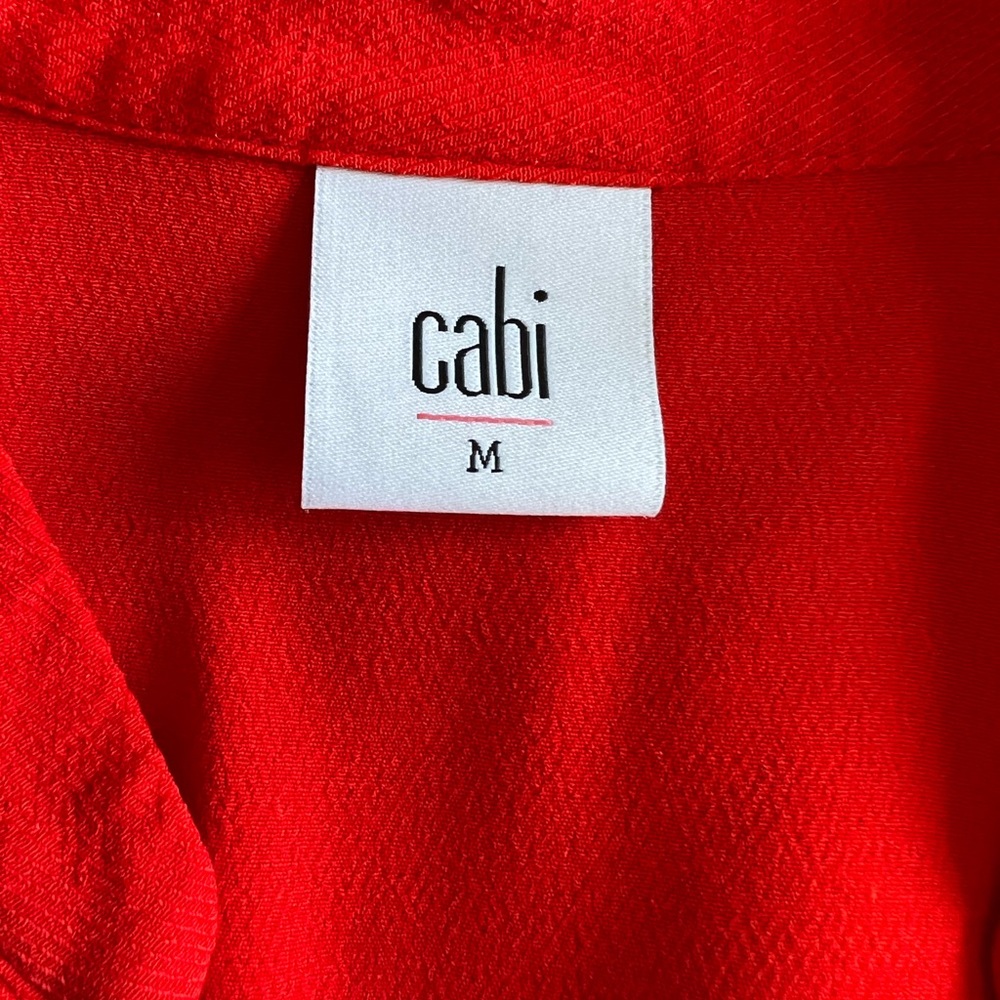 Cabi Sleeveless Plaza Button Blouse Fiery Red Size Medium - Picture 4 of 4